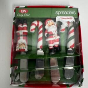 Boston Warehouse Candy Claus Spreaders 4pc Set Stainless Christmas Santa